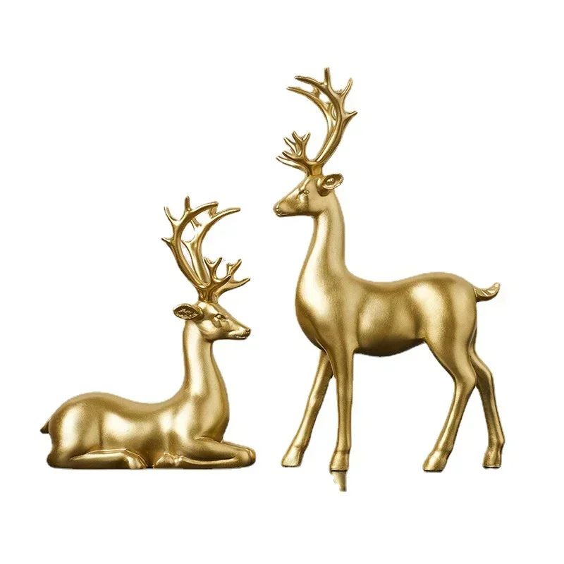 Home Decoration Decorative Statue Sculpture House Living Room Bedroom Office Scandinavian Modern Couple Deer Wedding Gift