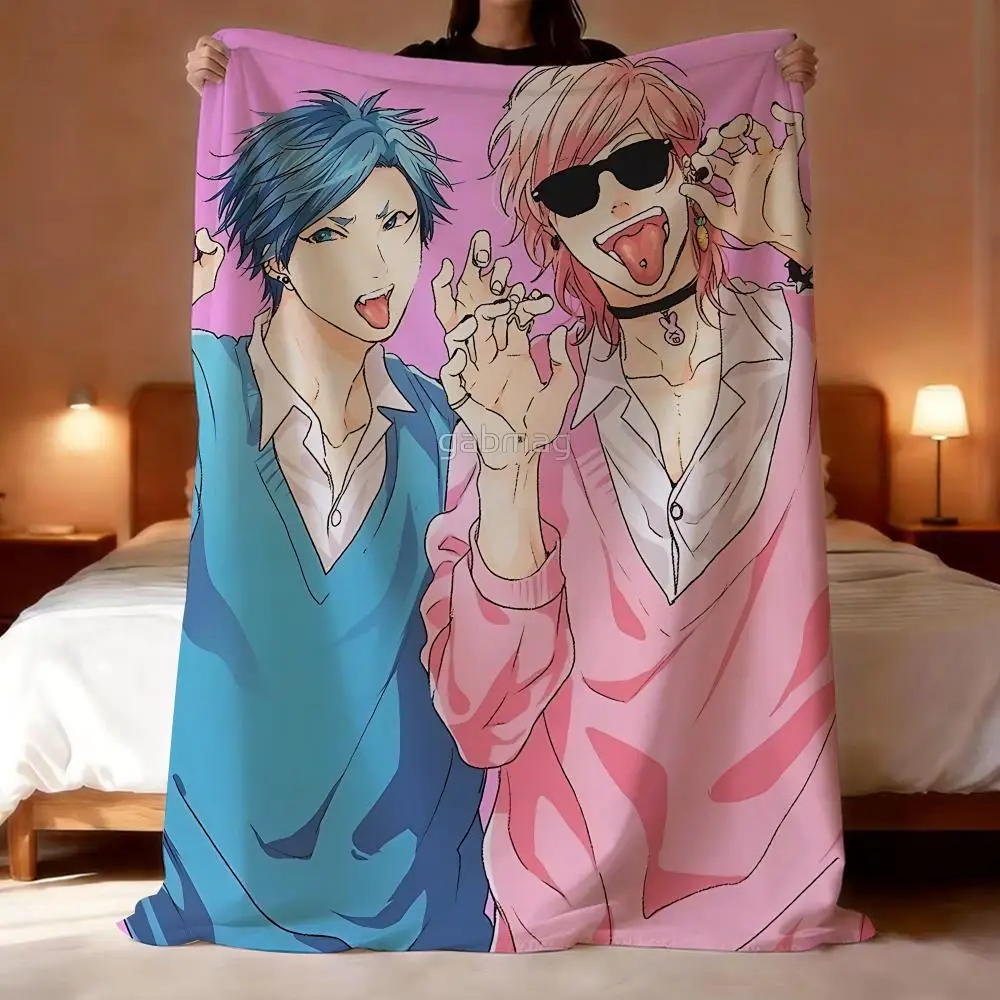 Anime y-Yarichin-Bitch Club - Manta de franela ligera de 240 g, suave y agradable para la piel, ideal para refrescarse en verano