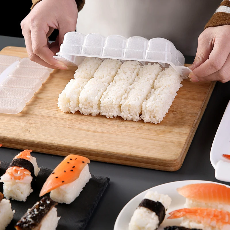 10grids Rice Ball Set Mini Square Sushi Roll Mold Bento Press Mold Food Diy Tools Restaurant Kitchen Accessories With Rice Spoon