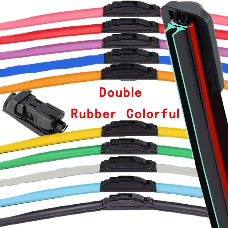 

Colorful 21" Push Button 19mm Double Rubber Car Front Wiper Blades Windshield Windscreen