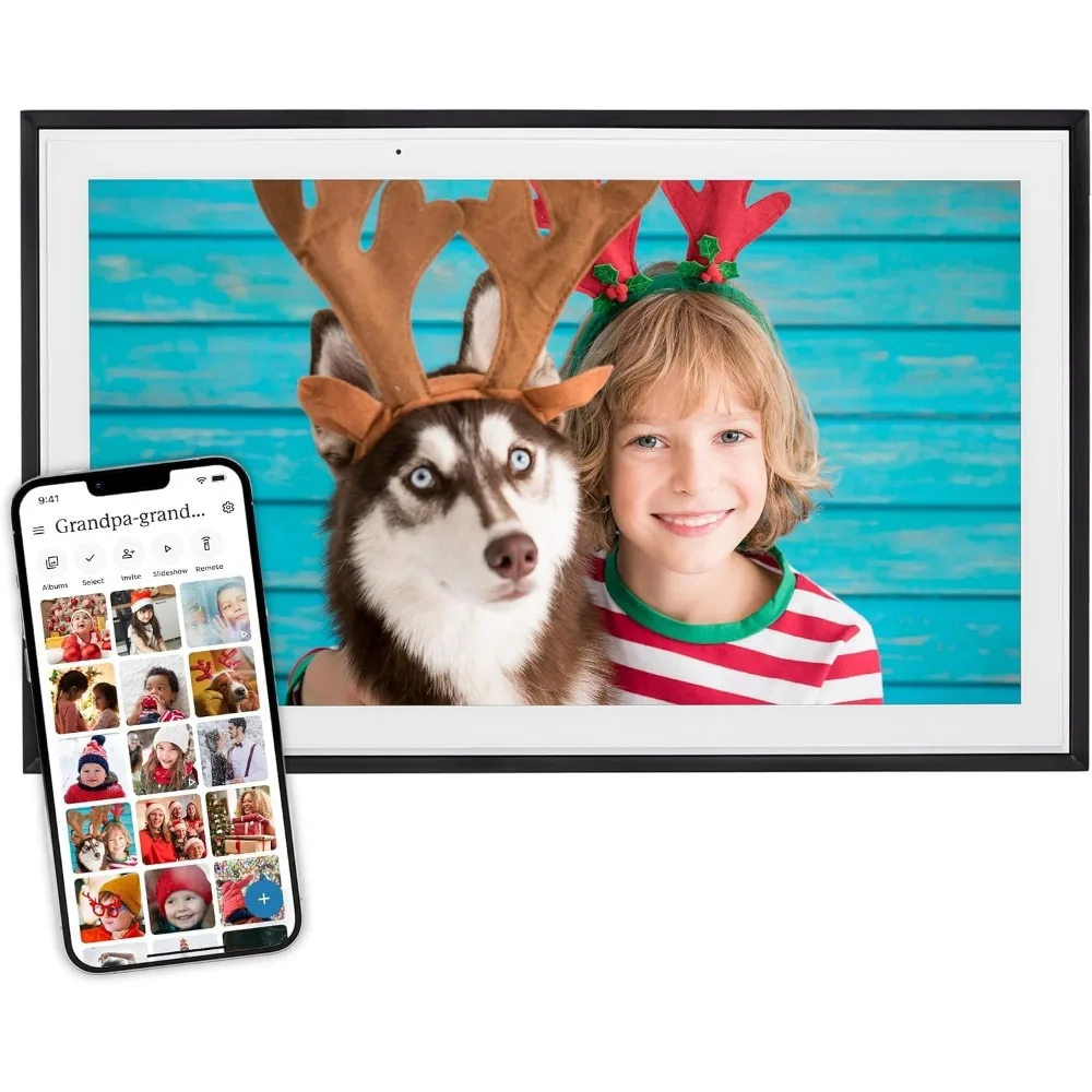 Digital Picture Frame-WiFi Enabled with Load from Phone Capability, Touch Screen Digital Photo Frame Display-Customizable Gift