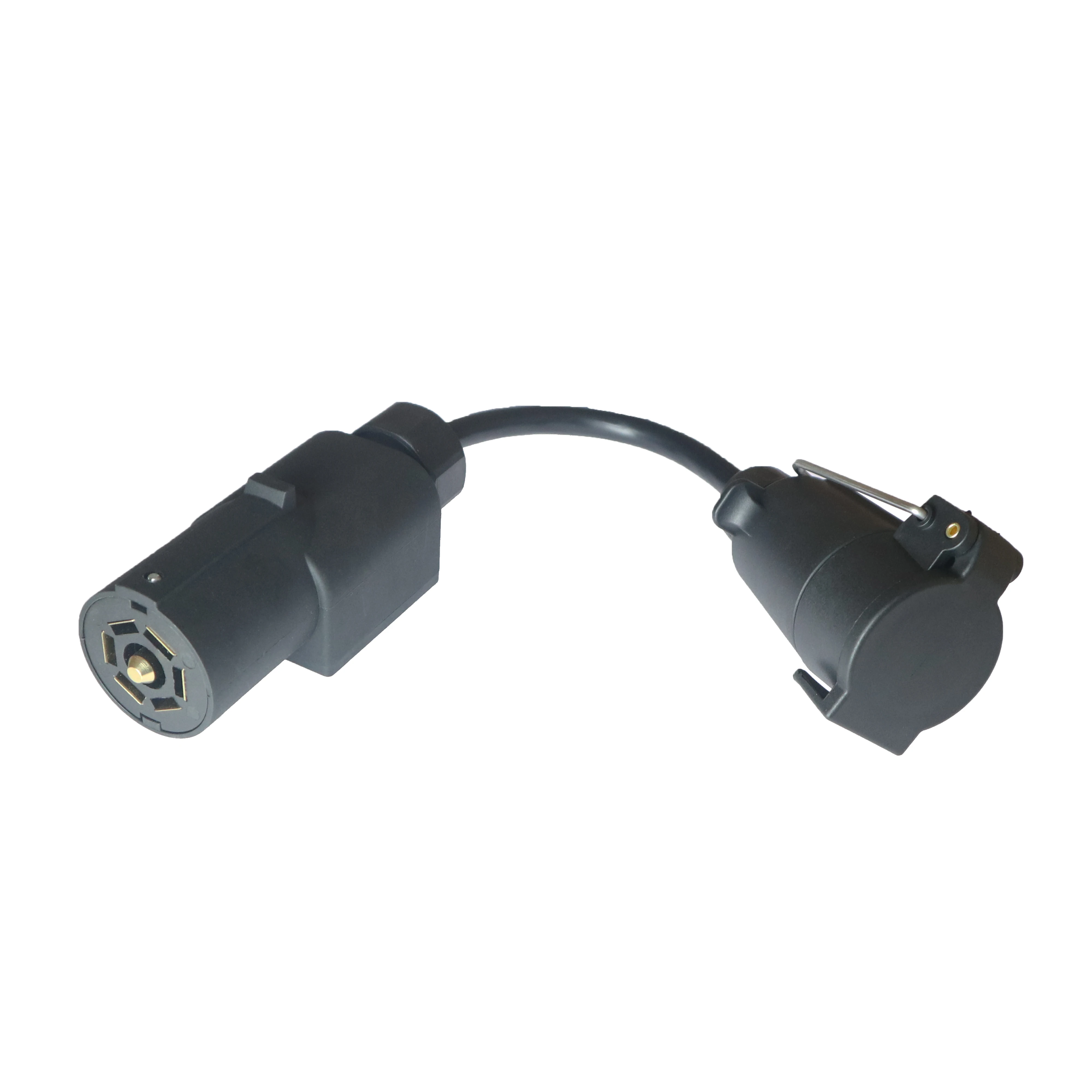 New Arrival USA to EUR Trailer Light Converter 7 Way USA Blade Plug to 7pin EUR Large Round Socket Trailer Adapter