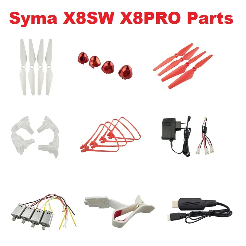 Syma X8SW X8SC X8PRO RC Drone Spare Parts Accessories Propeller / Motor / Charger / Fan Cap /Protetive Cover