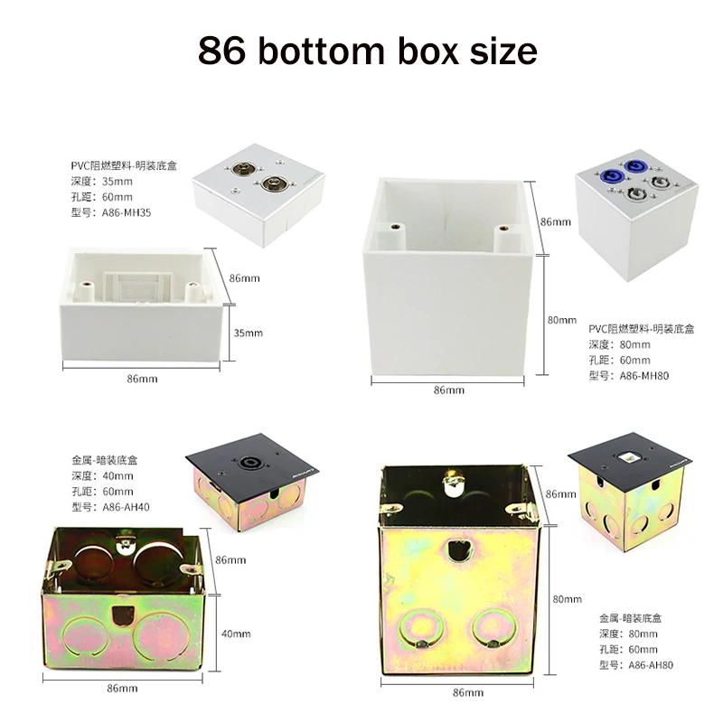 86 typ Panel ścienny Audio wideo Panel multimedialny ze stopu aluminium Panel gniazda powierzchniowa ze stali nierdzewnej dla modułu typu D 1 szt