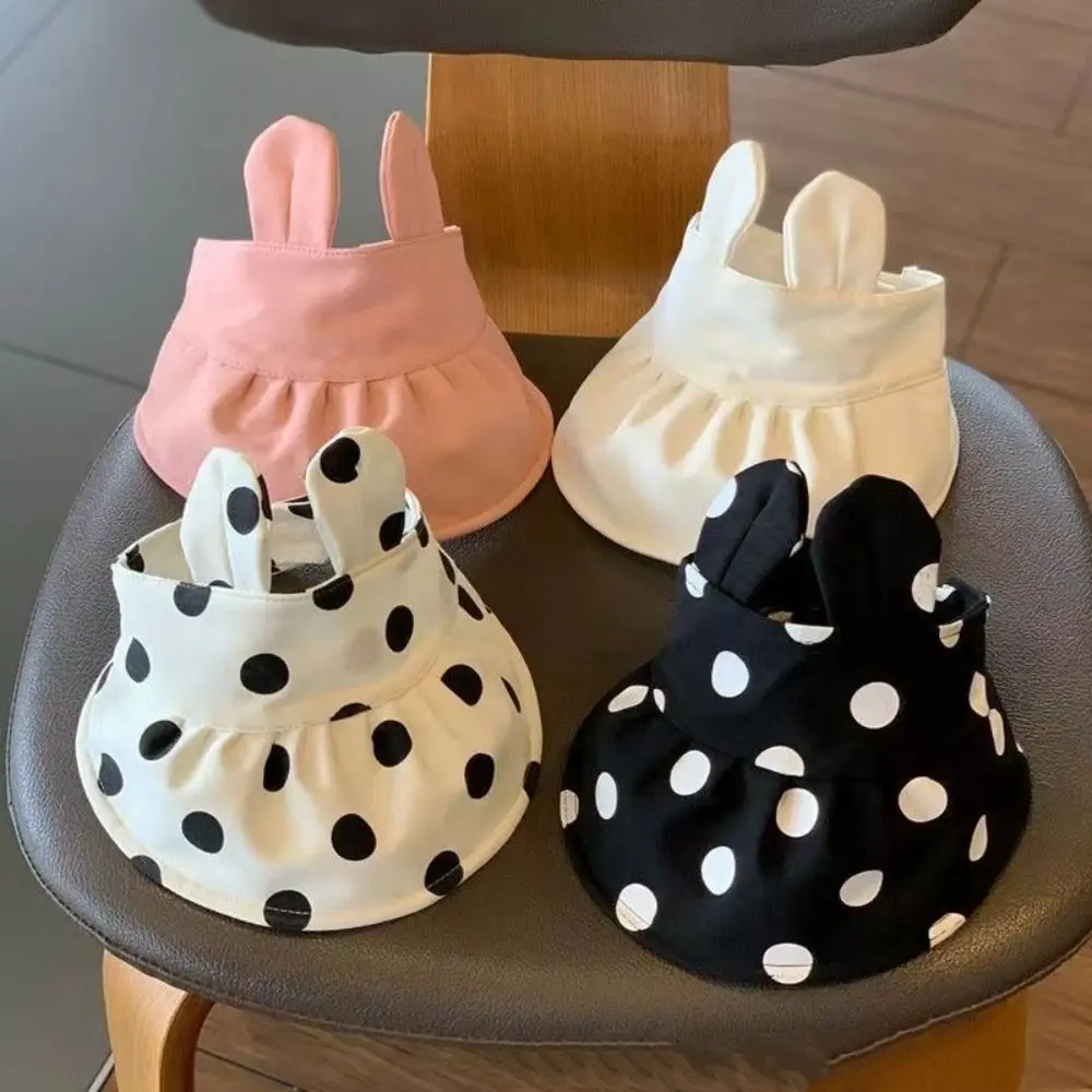 

Fashion Baby Hats 2025 Summer Toddle UV Sunhat Kids Bunny Ears Dot Beach Hat Girls Boys Outdoor Adjustable Cap Travel Accessorie