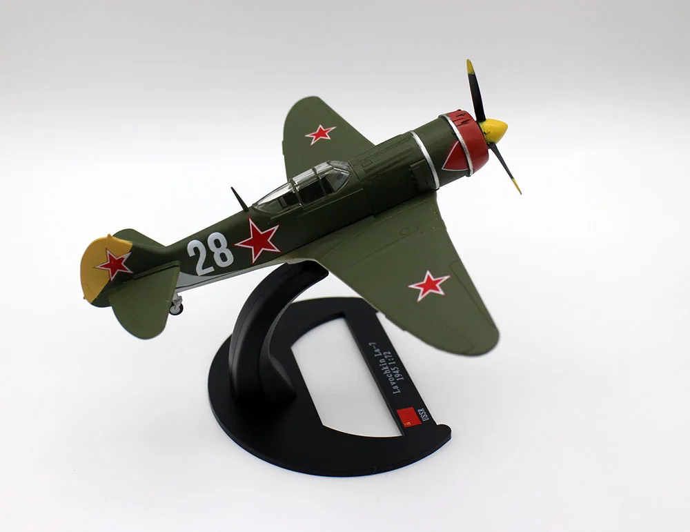 Avión de simulación de aleación de plástico para regalo de colección, avión de combate fundido a presión de La URSS Lavochkin La-7 1/72, escala