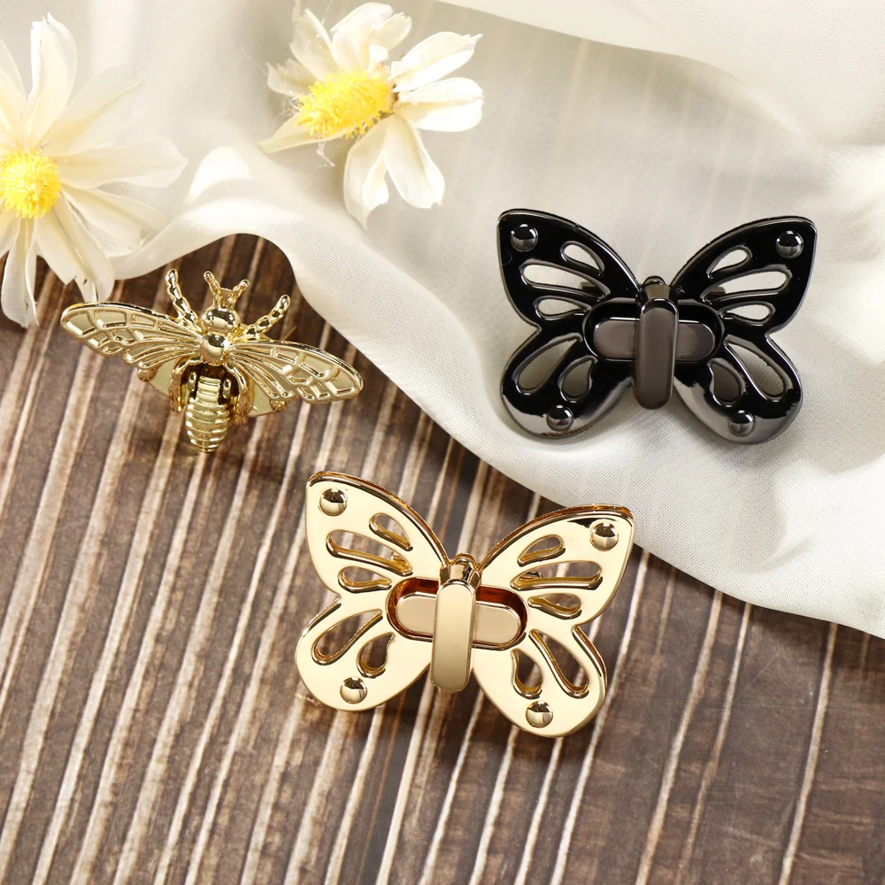 NEW DIY Accessories Handbag Purse Retro Turn Lock Metal Buckles Bee Shape Bag Clasp Hardware