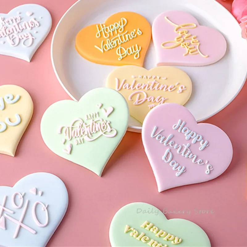 Valentine's Day Love Letter Cookie Mold Love Heart Fondant Cake Decorating Tools Wedding Party Handmade Gift Baking Accessories