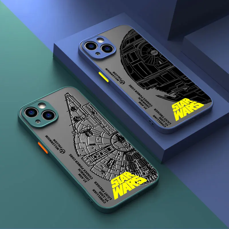 Custodia per telefono per iPhone 12 15 Pro Max XS 7 8 15 Plus 11 Pro X SE 13 Mini XR 14 Plus 8 Plus Disney S-Stars W-Wars Custodie di lusso