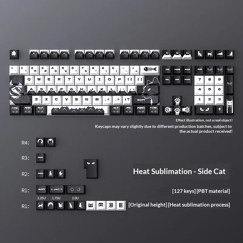 Keycap Thermal Sublimation Original Factory Mechanical Keyboard PBT Small Full Set 126 Key Customization