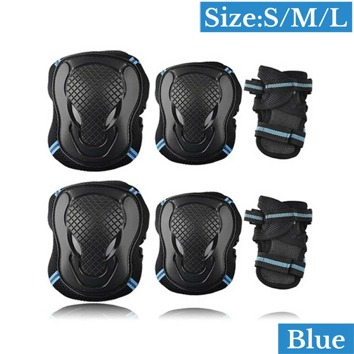 6PCS Adult Children Knee Pads Elbow Pads Wrist Pads Mesh Design Suitable for Roller Skates Skateboards Skating Bicycles Scooters