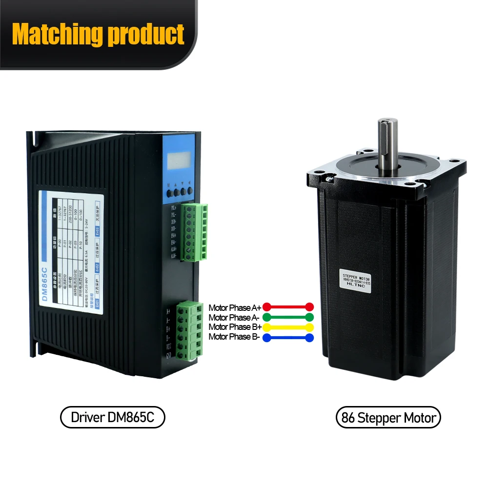 

HLTNC DM865C Nema34 Stepper Motor Driver DC 20-80V Current 6.5A With Digital display 5v-24v Suit For Nema34 Stepper Motor