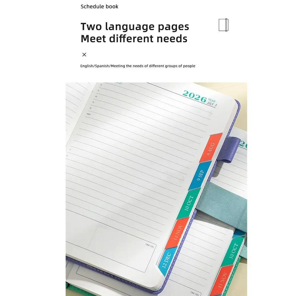 365 يومًا في اليوم 2026 جدول إنجليزي المفكرة صفحة واحدة خطة كتاب كفاءة القائمة المهام دفتر الانضباط الذاتي المحمول