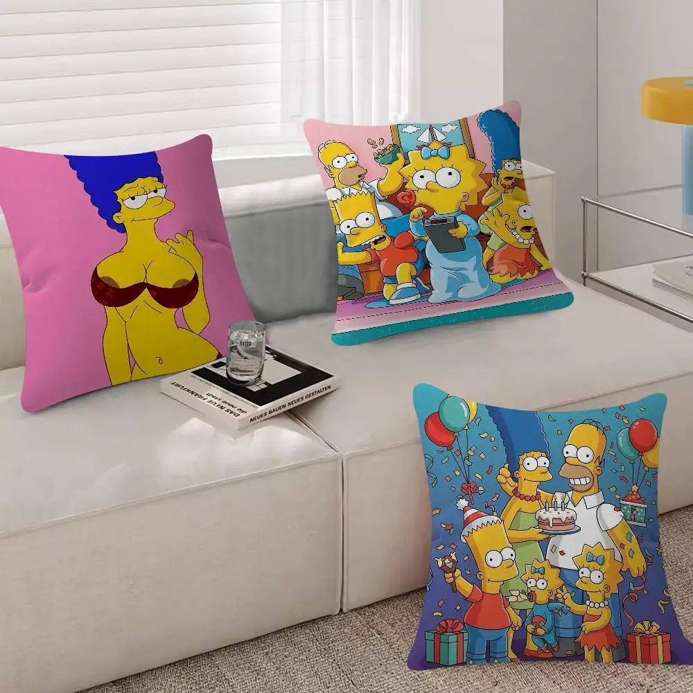Anime S-Simpsonss Cartoon Art Cushion Cover 30x50 Polyester Sofa Cushions Decorative Throw Pillows Home Decoration Pillowcover