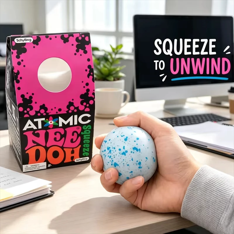 Needoh Snow Ball Crunch Squeeze Stress Ball Soft Quick Rebound Flour Filling Squeeze Toy Non‑toxic For Autism ADHD Stress Relief view 2