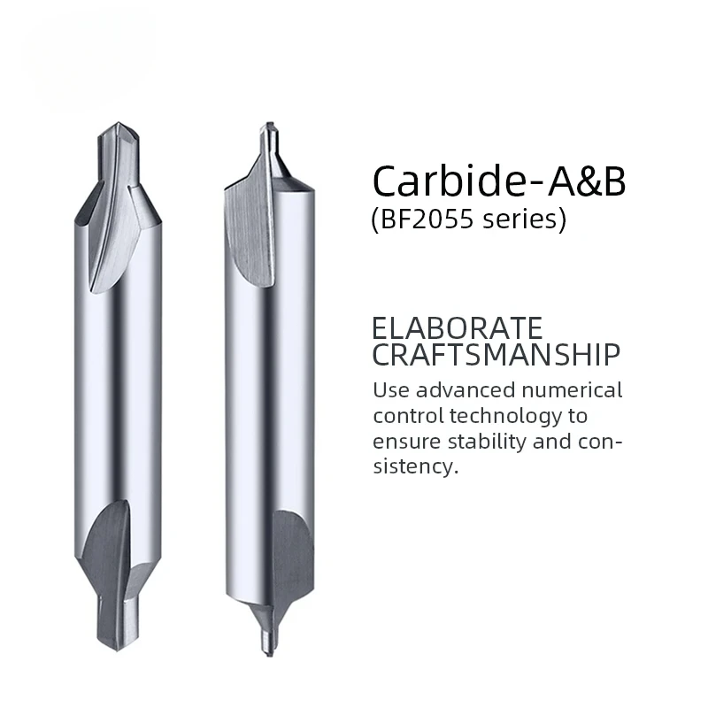 SIQI-broca central de carburo y HSS Co M35, broca de torno de chaflán avellanado, diámetro de forma 1 1,5 1,6 2 3,15 4 5 6 para Metal y aluminio
