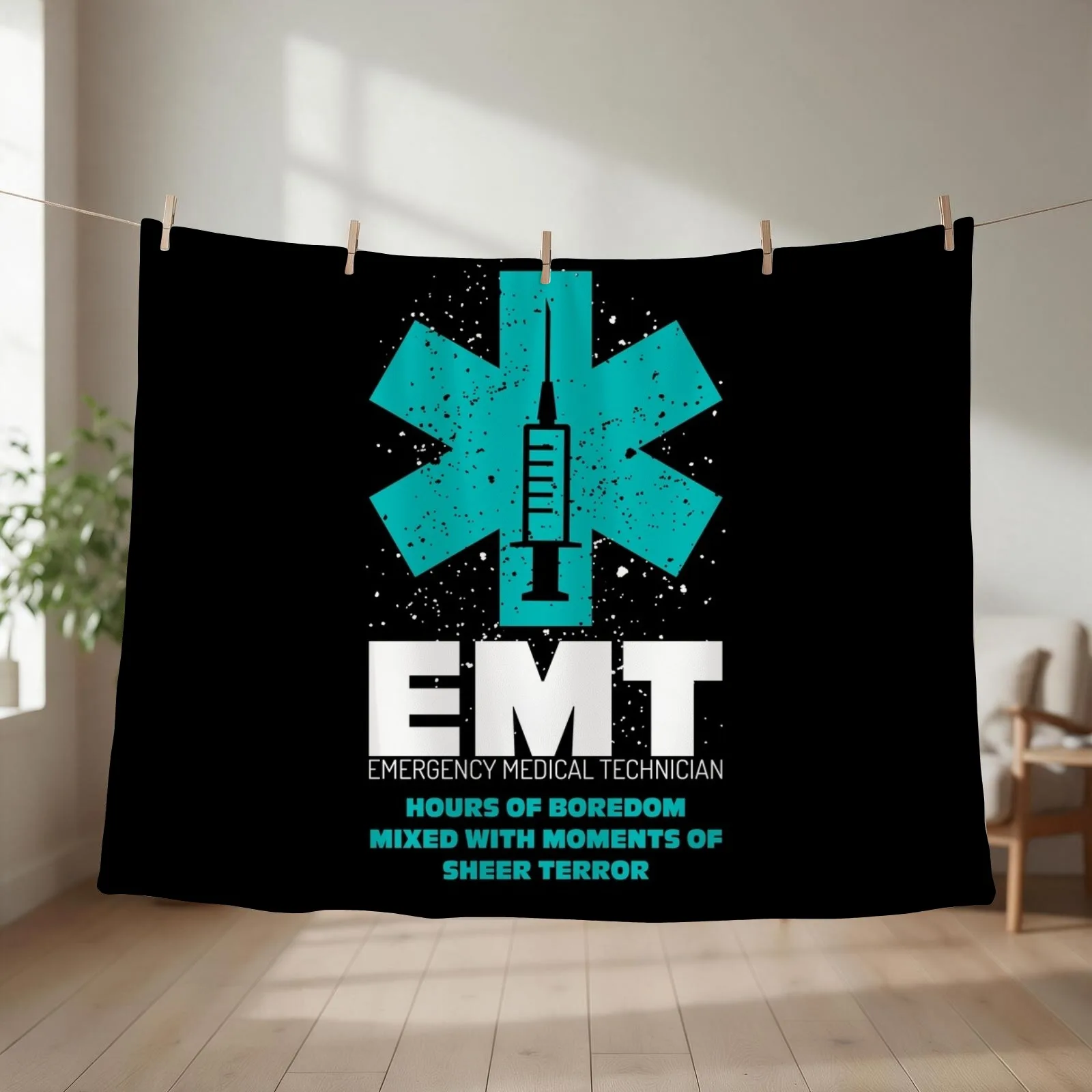 Emergency Medical Technician EMT First Responder Shirt Throw Blanket Blankets For Sofas Flannel Decoratives Soft Plaid Blankets