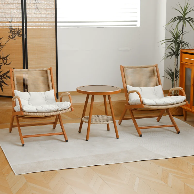 Modern Foldable Alloy Reclining Chair Weatherproof Side Table Portable Eco-Friendly Lightweight For Balcony Outdoor Use Patio