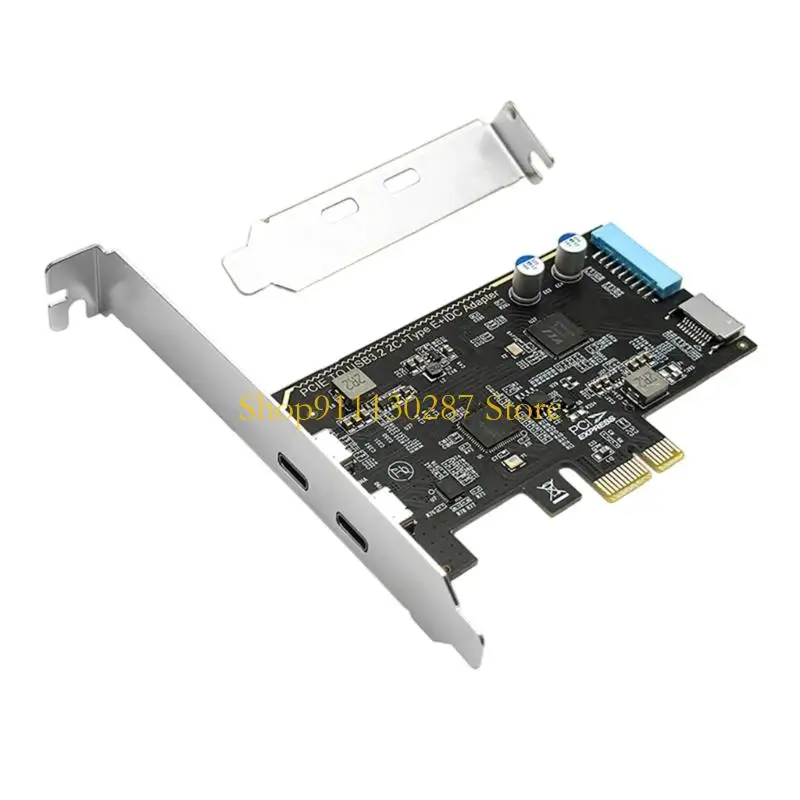 

J1HC PCIExpress Double USB C Expansion Card 10Gbps Speed Multi Device Connection Desktop For Multiple Systems