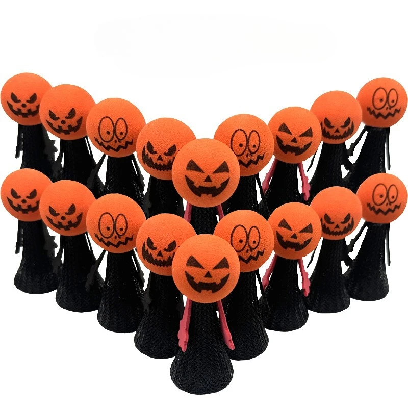 5PCS Bouncing Elf Halloween Jumping Pumpkin Finger Puppet Fun Action Figure Toy Gift