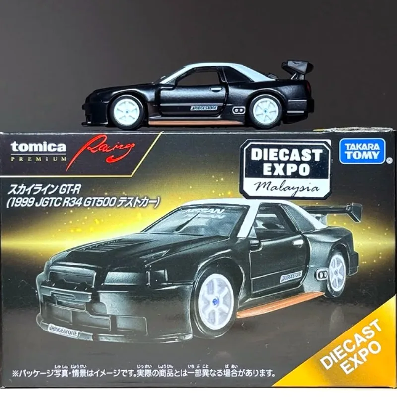 TOMICA Nissan gtr 1999 jgtc gt500 modelo de carro de liga de simulação fundida, brinquedo de presente de festival para meninos, item de exibição colecionável para adultos.