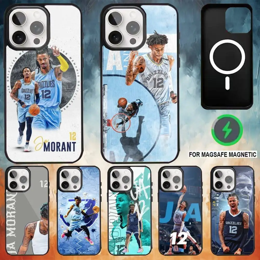 

Basketball J-Ja Morant 12 Phone Case For iPhone17,16,15,14,13,12,11 Plus,Pro Max Magnetic Magsafe Wireless Charging