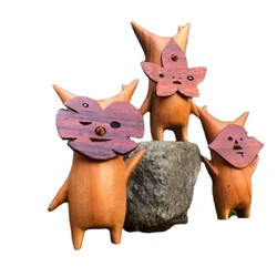 Korok Statue Toys Wooden Figures Korok Family Handicraft Gift Puppet Toy Ornament Zelda Breath Of The Wild Handicraft Decoration