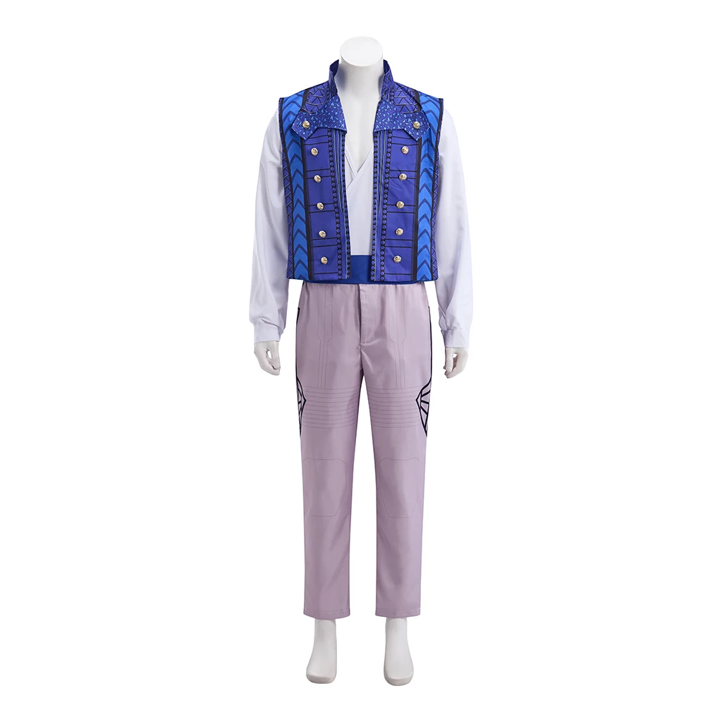 

New 2026 Wicked Prince Fiyero Cosplay Costume Adult Mens Stage Magic Performance Blue Vest Shirt Pants Outfit