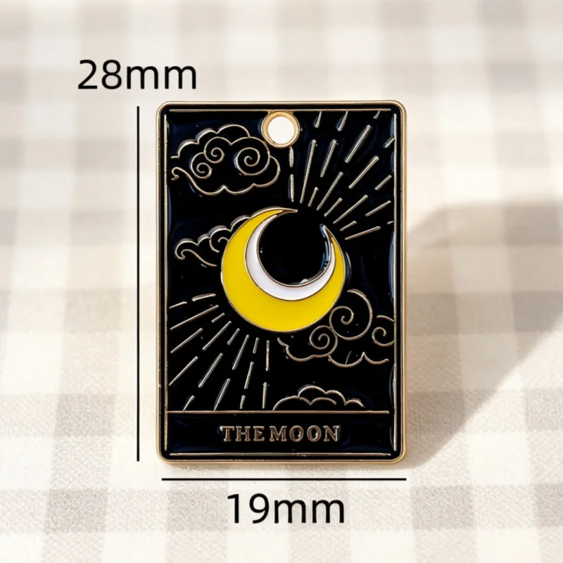 10pcs Halloween Sun Tarot Card Black Alloy Jewelry Accessories Pendant Decoration Keychain view 6