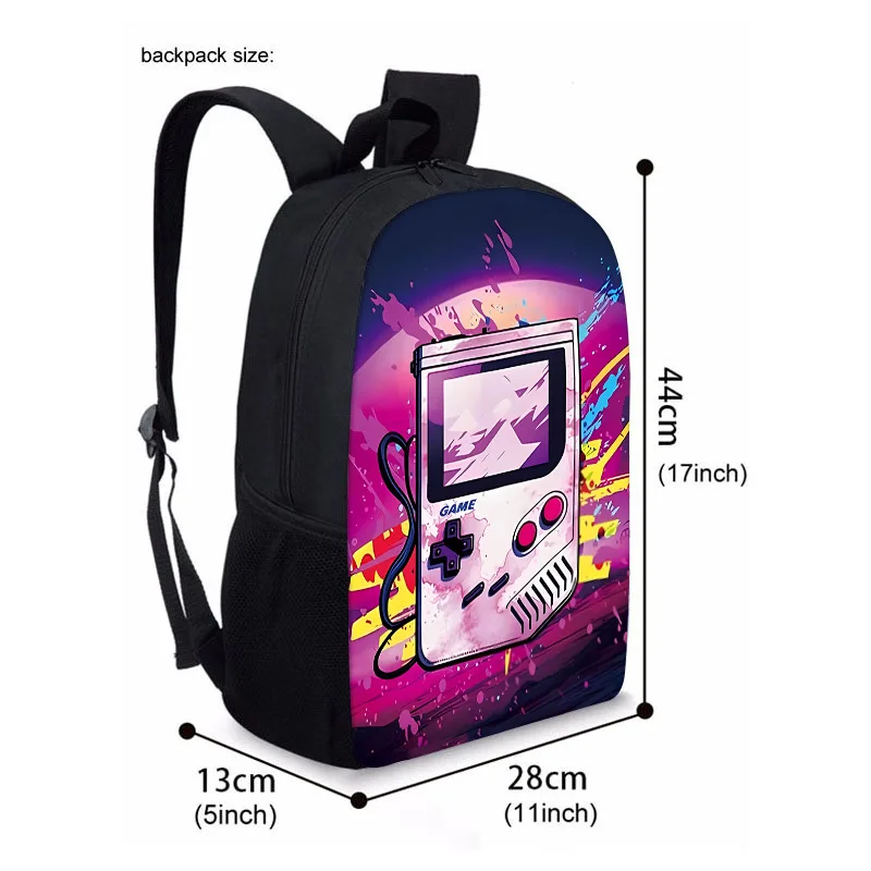 الكرتون شعبية لعبة وحدة التحكم 3D طباعة 3pcs/Set طالب الحقائب المدرسية كمبيوتر محمول Daypack حقيبة الظهر Crossbody الغداء حقيبة مقلمة #2