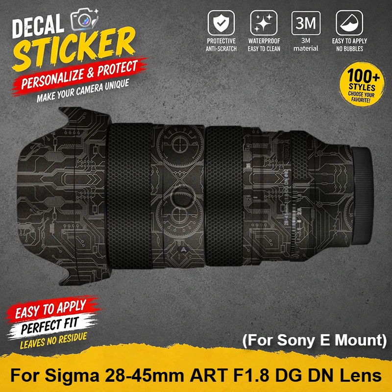 For Sigma 28-45mm ART F1.8 DG DN For Sony E Mount Lens Decal Skin Camera Lens Vinyl Wrap Film Coat 28-45 F1.8 1.8