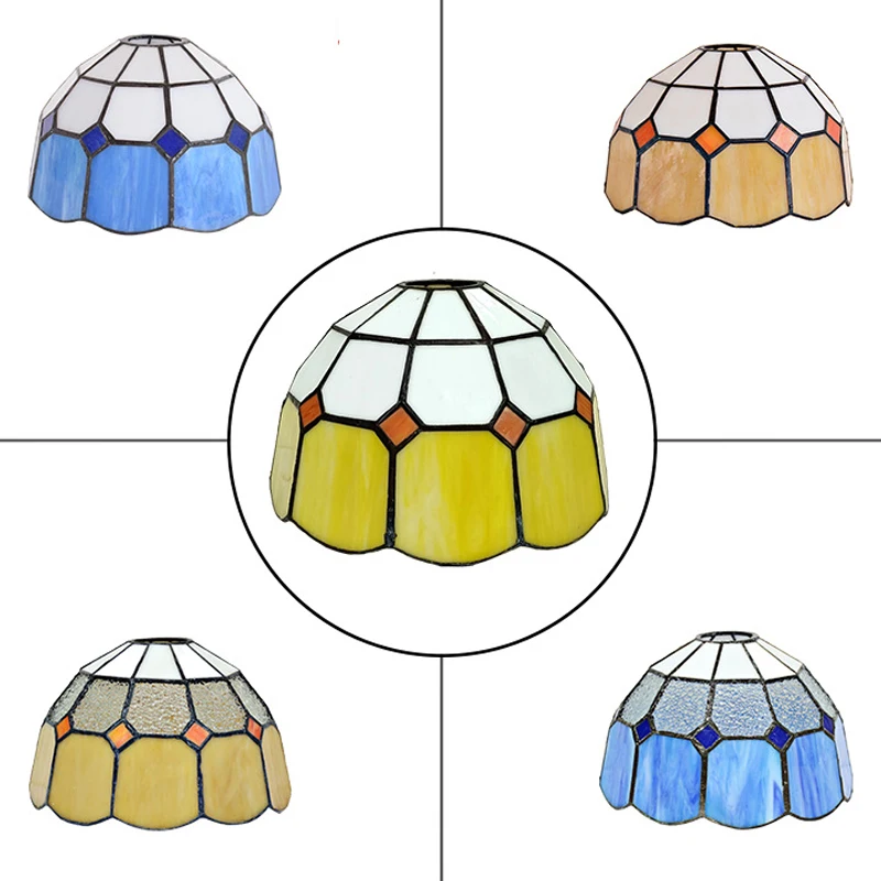 

Vintage Tiffany Stained Glass Lampshade for E27 Holder Table Lamp Pendant Lights Ceiling Lighting Wall Sconces Only Lampshade