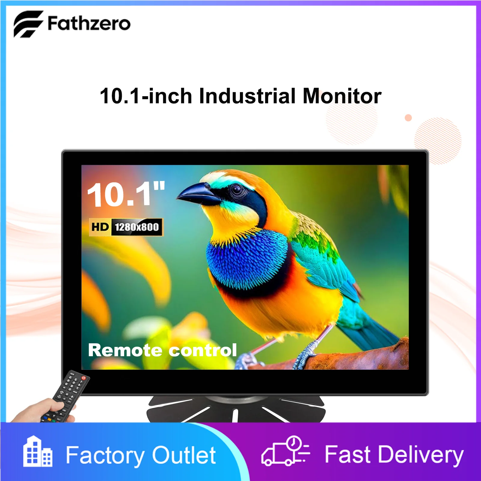 10.1 Inch Portable Secondary Screen 1280x800 Screen 16:10 Support VGA/HDMI/AV/BNC/DVI Industrial Display For Office Home Gaming