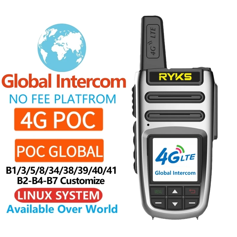 Poc Radio Two way radio long range 2024 New Smart Global Network Light Walkie Talkie 500 km 4G Ptt Mobile Phone