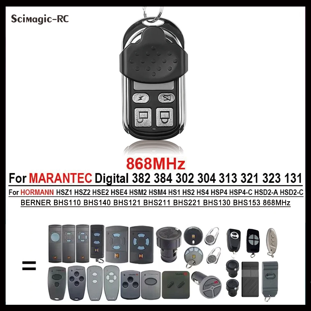 Berner-marantecホーマンガレージドアリモコン、クローンゲートオープナー、hse2、hsm4、デジタル302、382、384 mhz、bhs121、bhs140