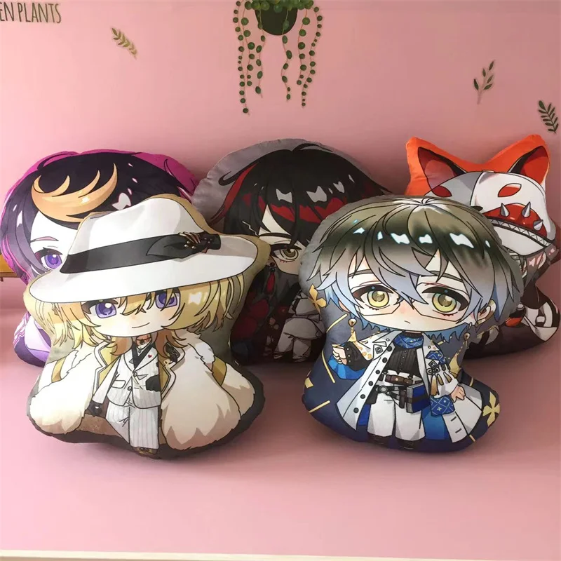 Top 10cm Anime Luxiem Rainbow Club Shaped Pillow Cushion Pillow Animal Ears Vox Shu Mysta Luka Ike