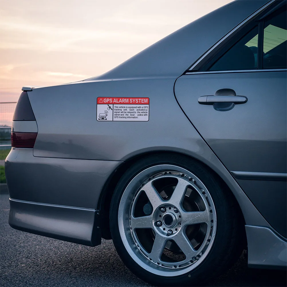 

2Pcs Car Security Warning Decals Adhesive Waterproof Anti Theft Vehicle Alarm System Stickers Warning Decals for Car