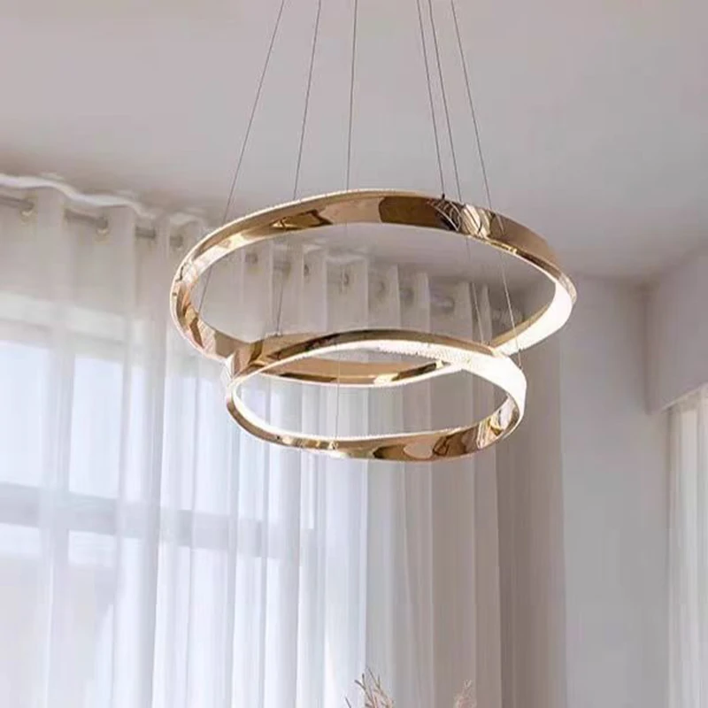 Plafonnier LED suspendu au design moderne, éclairage d'intérieur, luminaire décoratif de plafond, idéal pour un salon ou des escaliers