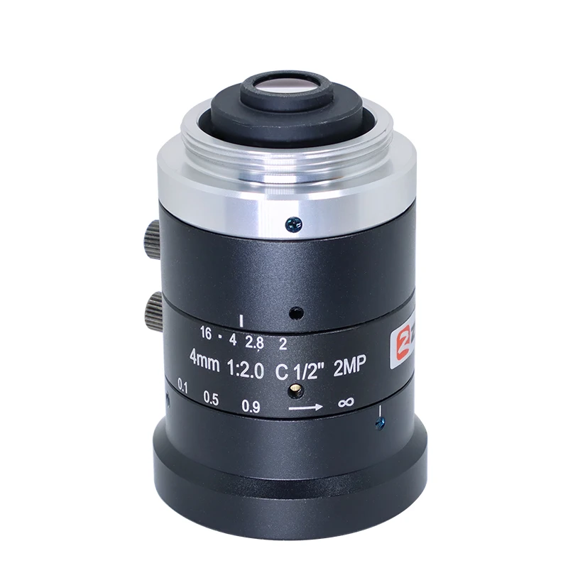 ZLKC C-Mount 4mm FA 1/2'' Wide Angle Machine Vision Lens Industrial Camera Manual Iris CCTV  Low Distortion Filter Thread 30.5