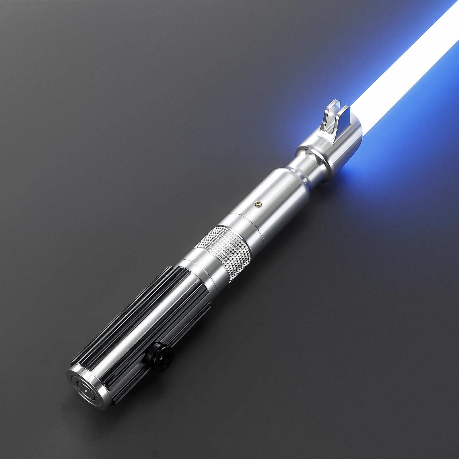 

DamienSaber Simplified Anakin Lightsaber Metal Hilt Force Heavy Dueling Light Saber Infinite Color Changing with 34 Sound Fonts