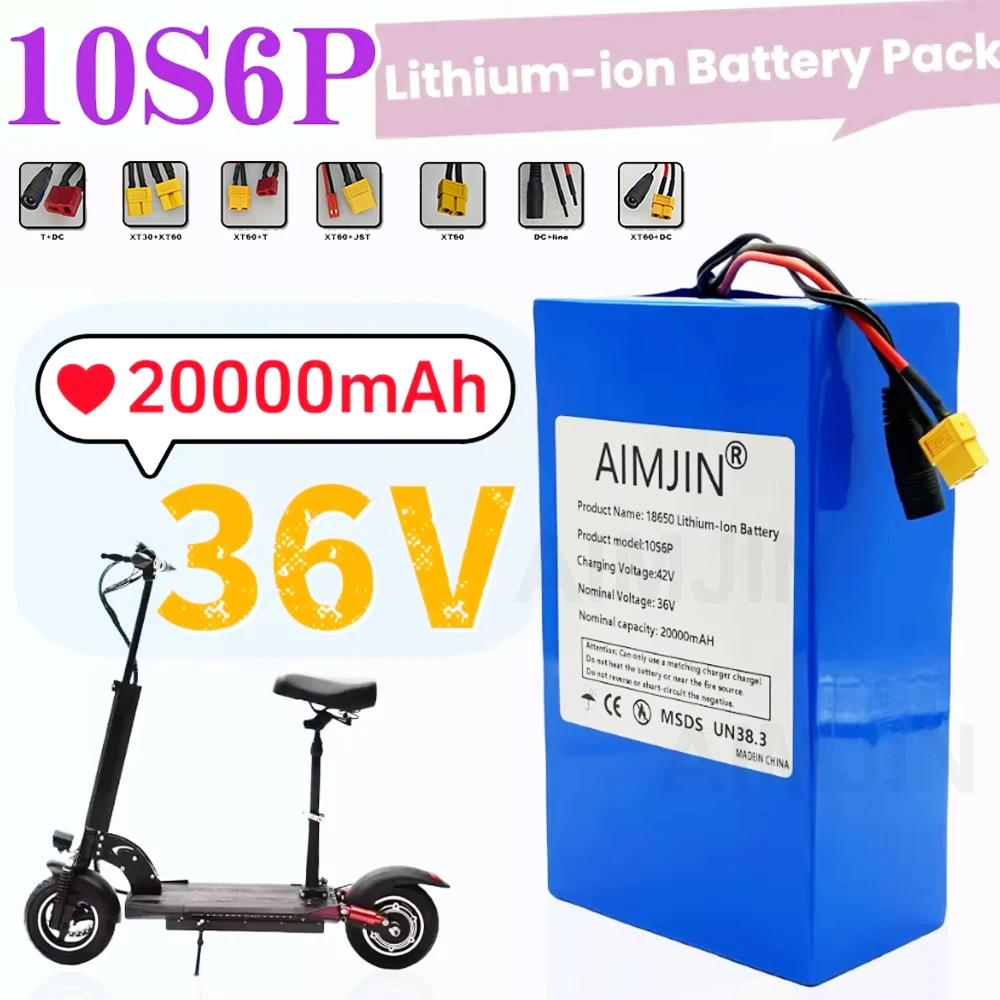 

36V battery 20ah 10s6p battery pack electric battery built-in BMS lithium-ion for Scooters, various travel vehicles
