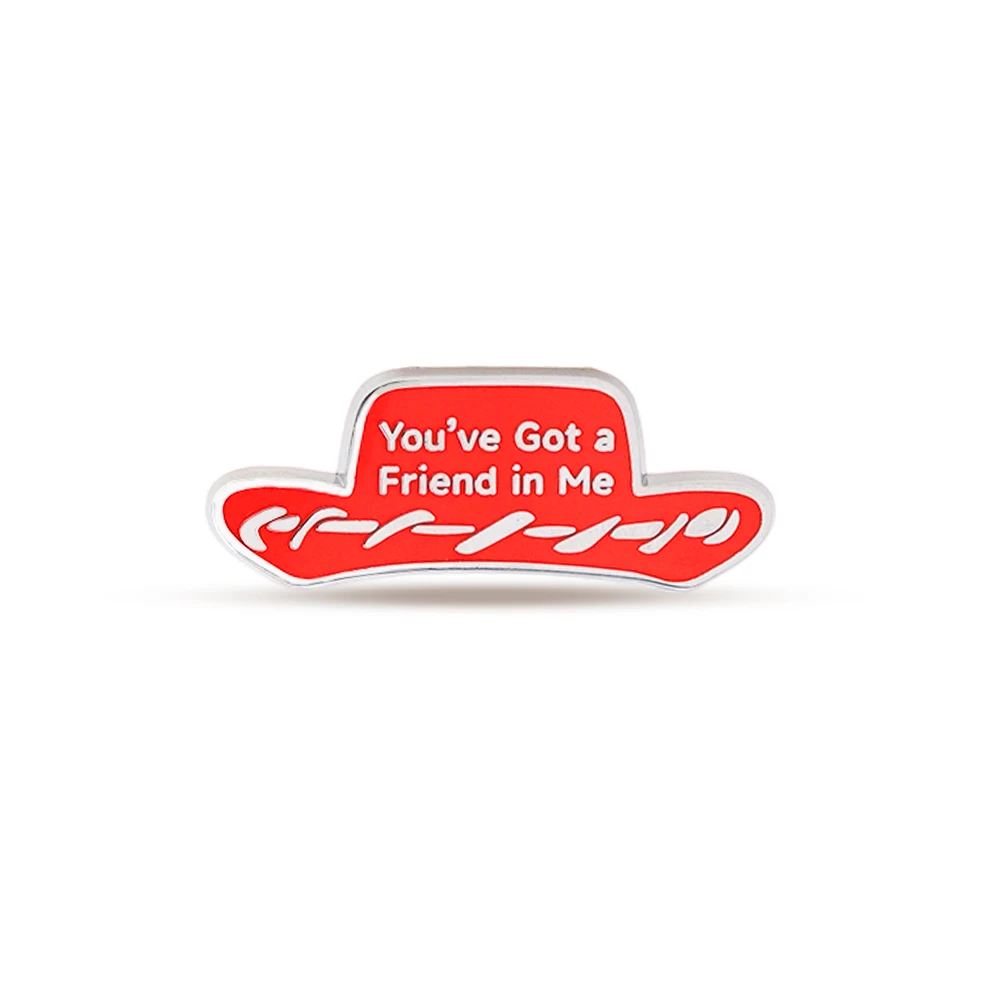 Du hast einen Freund in mir Emaille-Pin Animierter Filmthema Roter Hut Design Brosche Cartoon-Abzeichen Kleidung Taschenaccessoire Fan-Geschenk – Detail 5
