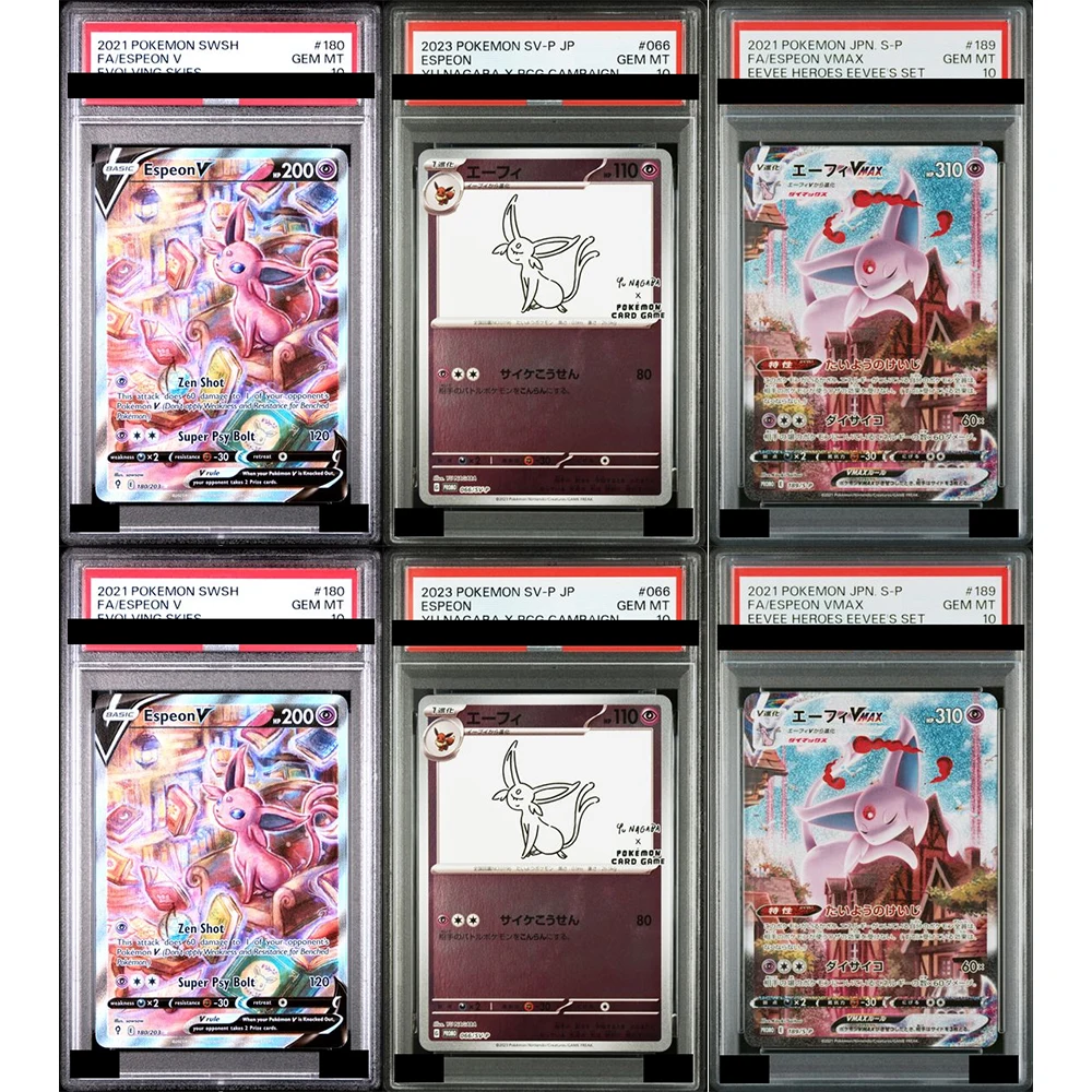 

2021 Evolving Proxy Ptcg Graded Collection Card Diy Skies Full Art #180 Espeon V Gem Mt 10 Holographic Label Child Gifts
