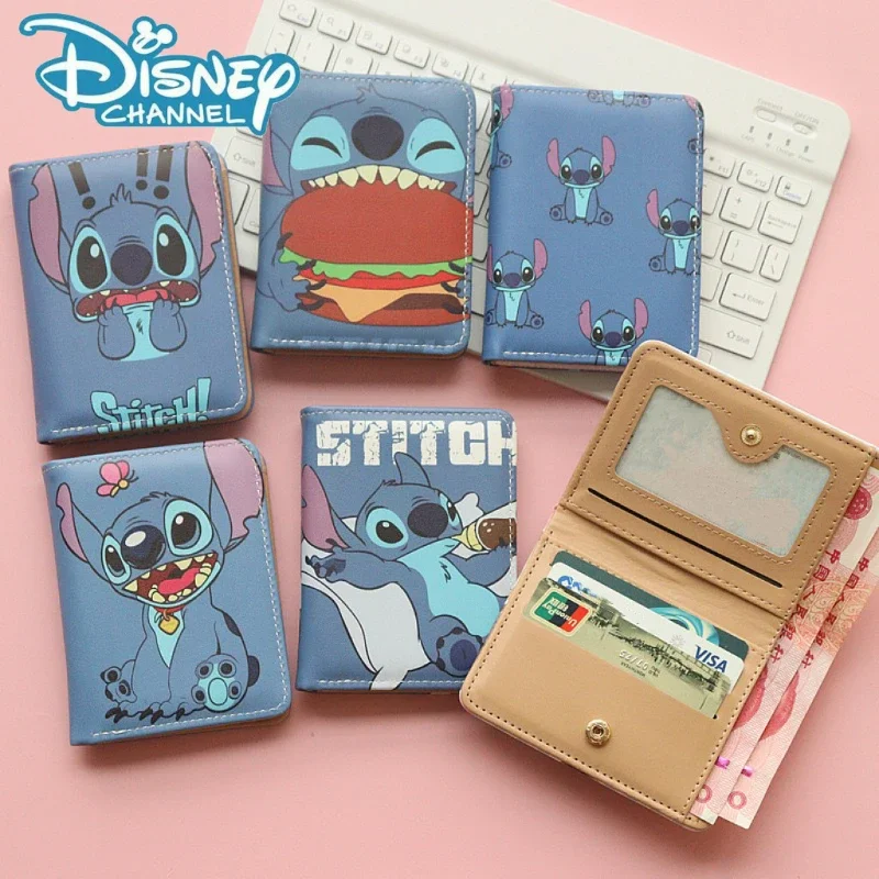 

2024 Anime Stitch Disney Wallet Cartoon Kawaii Lilo & Stitch Children's Portable ID Coin Change Organizer Bag Cute Birthday Gift