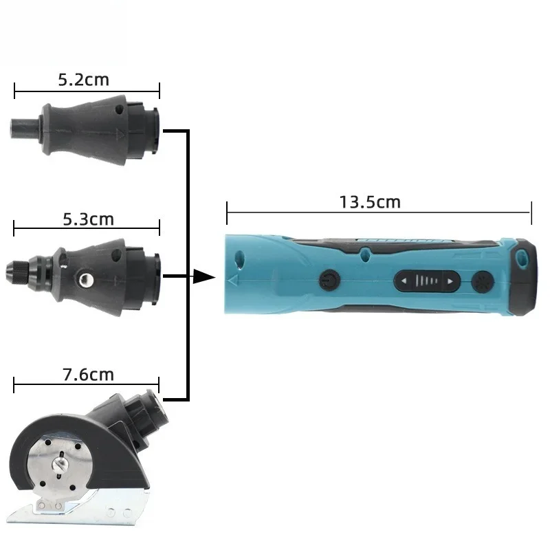 Cordless Electric Drill Rotary Tool 4-in-1 Multi Tool Kit 5-Speed 1500mAh Scissors for Jade Polishing Leather Cutting Fabric