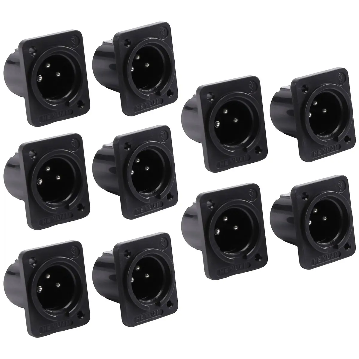 A77K XLR Male Plug Straight Terminal Panel Mounted Connector 10 Pieces - view 3