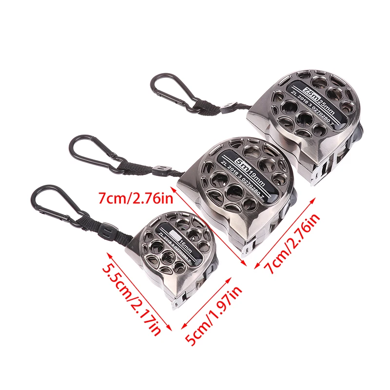 3/5/7.5 متر الفولاذ المقاوم للصدأ المضادة للتآكل قابل للسحب متري حاكم متري شريط القياس تصميم جوفاء أداة قياس النجارة #6