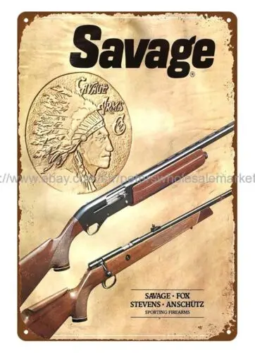 interior design for living 1981 Firearms SAVAGE rifle hunting metal tin sign