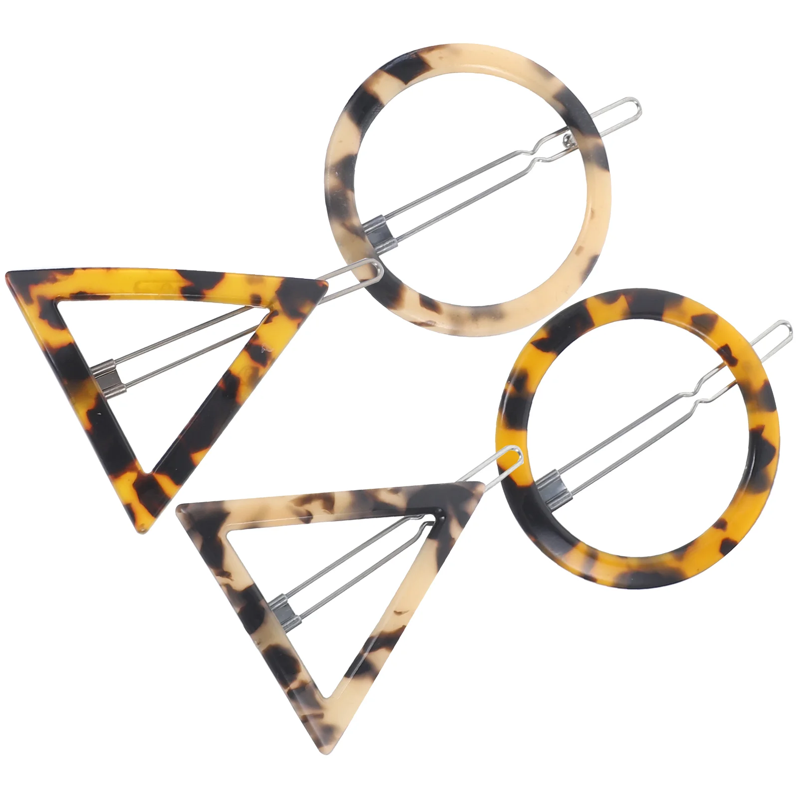 

4 шт. зажимы треугольная заколка для волос леопардовые заколки акриловая заколка для девочек круглая геометрическая женщина