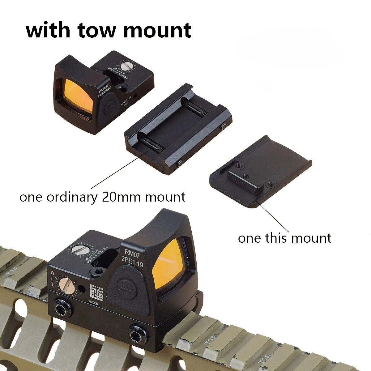 الولايات المتحدة التكتيكية تريجي RM نطاق البصر الأحمر مع 20 مللي متر لوحة قاعدة جبل صالح مسدس G17 19 الصيد الملحقات